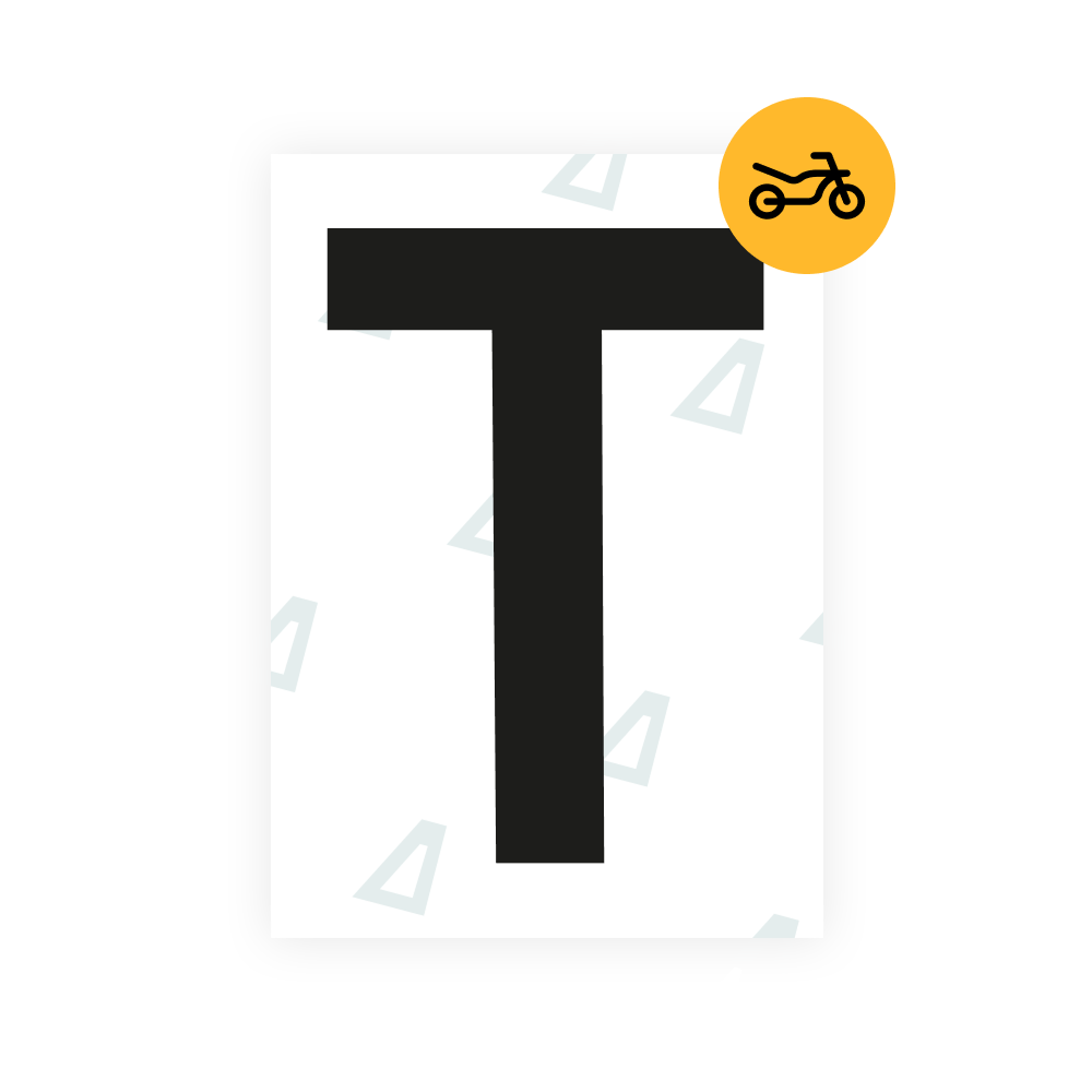 Alite Nanofilm for United Kingdom (Thin) moto license plates - Symbol "T"