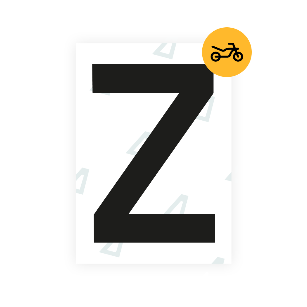 Alite Nanofilm para matrículas de motociclos no Reino Unido - Símbolo "Z"
