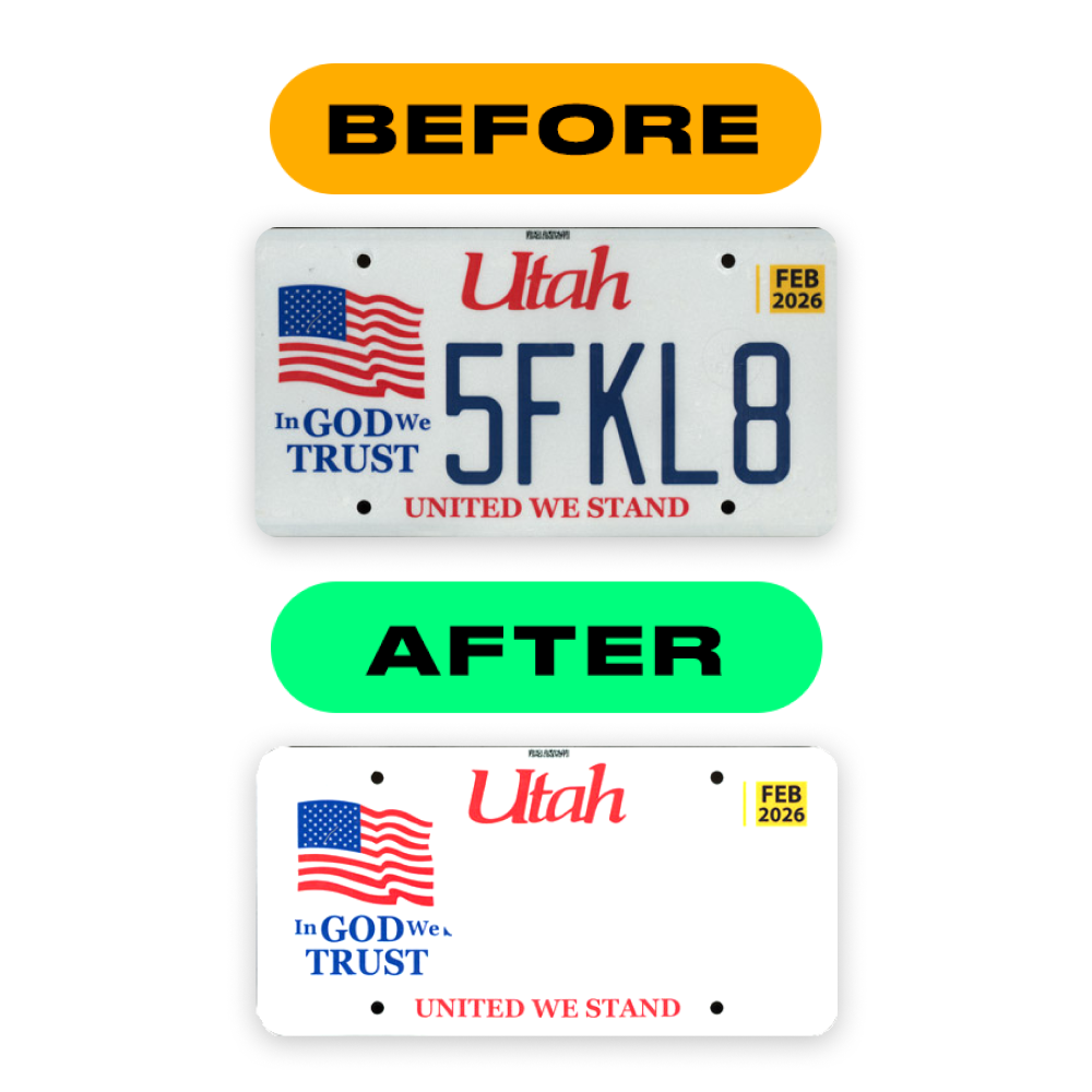 Alite Nanofilm for US (Utah 2023 - Square) license plates - Symbol "0"