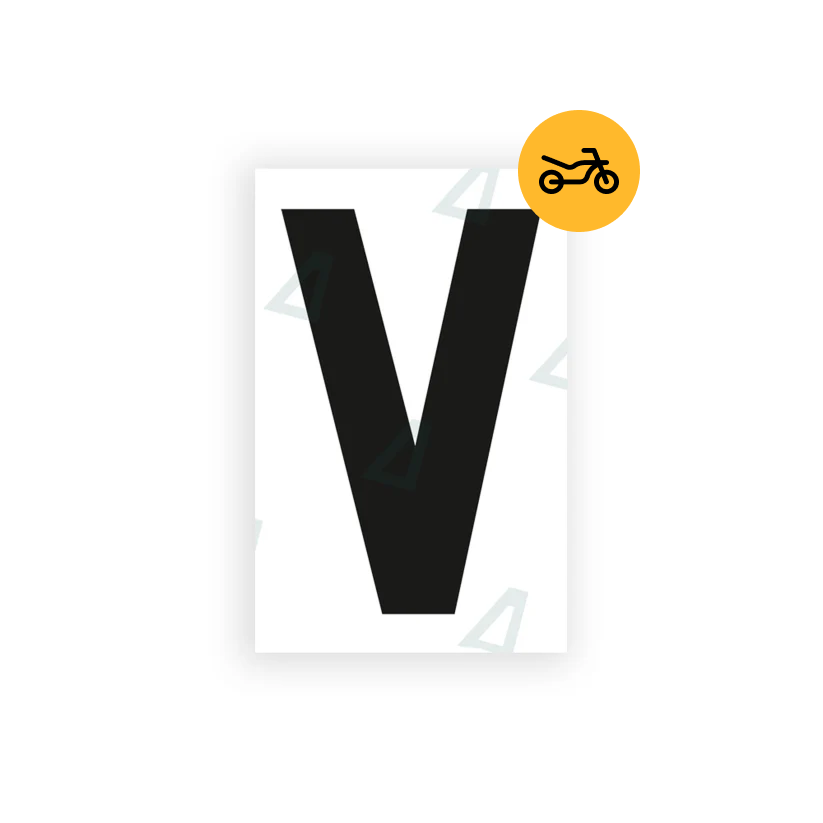 Alite Nanofilm for United Kingdom Moto license plates - Symbol "V" - Alite