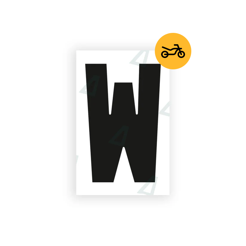 Alite Nanofilm for United Kingdom Moto license plates - Symbol "W" - Alite