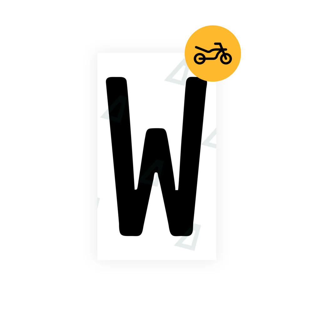 Alite Nanofilm for Switzerland Moto license plates - Symbol "W" - Alite