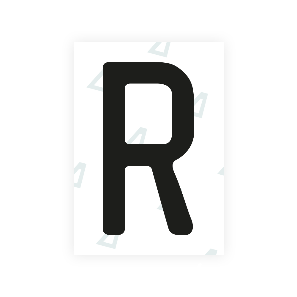 Nanofilm Alite pour plaques d'immatriculation des États-Unis (Virginie-Occidentale 1982) - Symbole "R"