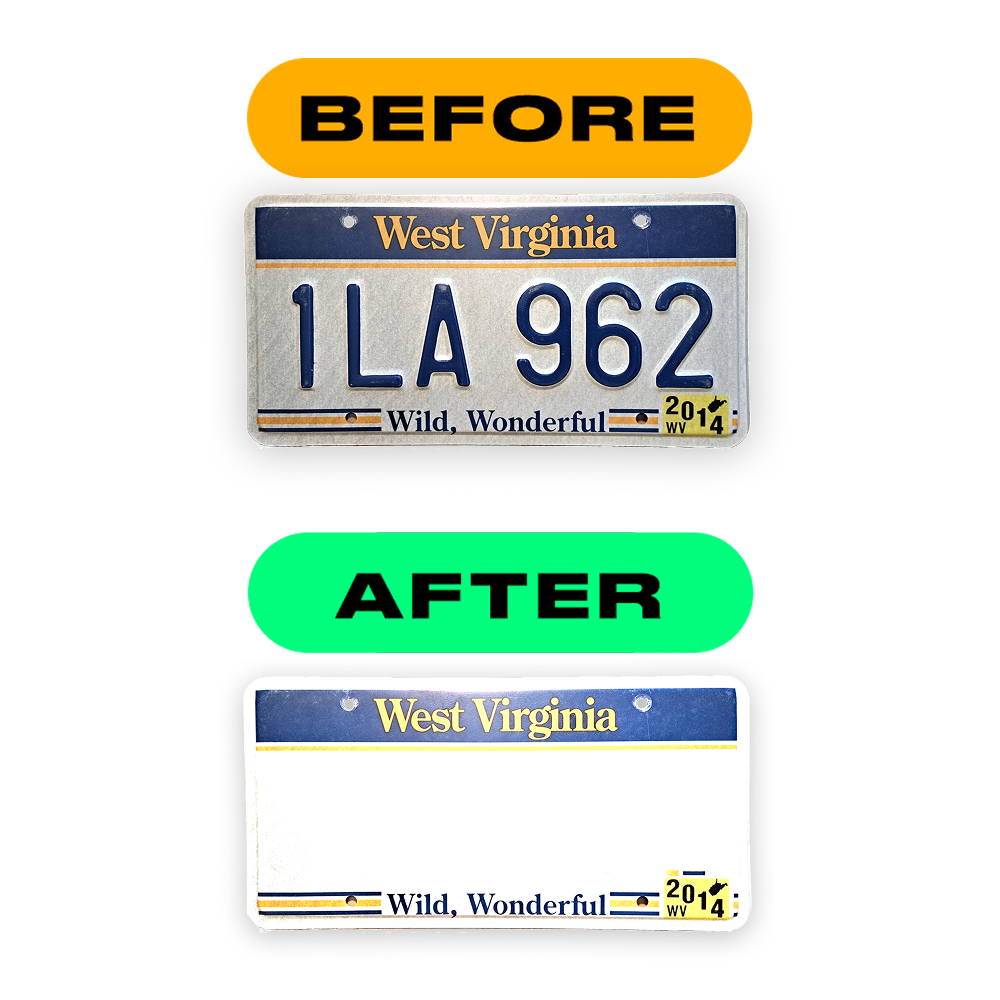 Alite Nanofilm for US (West Virginia 1982) license plates - Symbol "E"