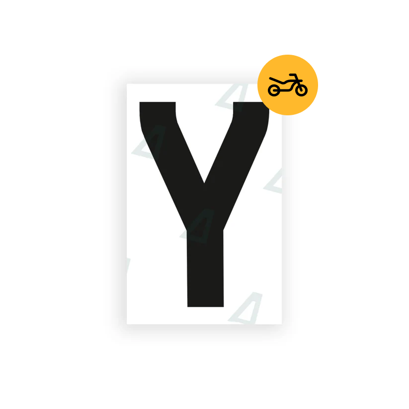 Alite Nanofilm for United Kingdom Moto license plates - Symbol "Y" - Alite