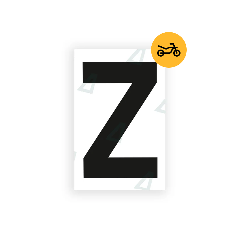 Alite Nanofilm for United Kingdom Moto license plates - Symbol "Z" - Alite