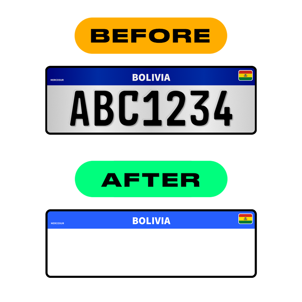 Alite Nanofilm for Bolivia license plates - Symbol "5"