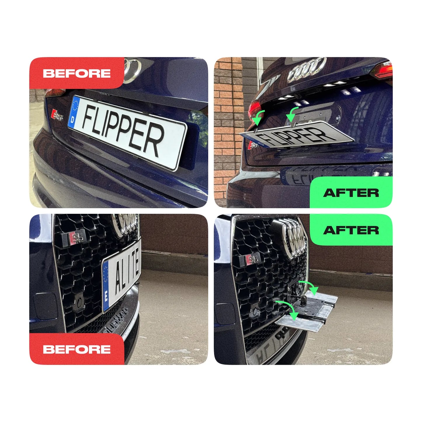 Alite Flipper Folding frame for both license plates