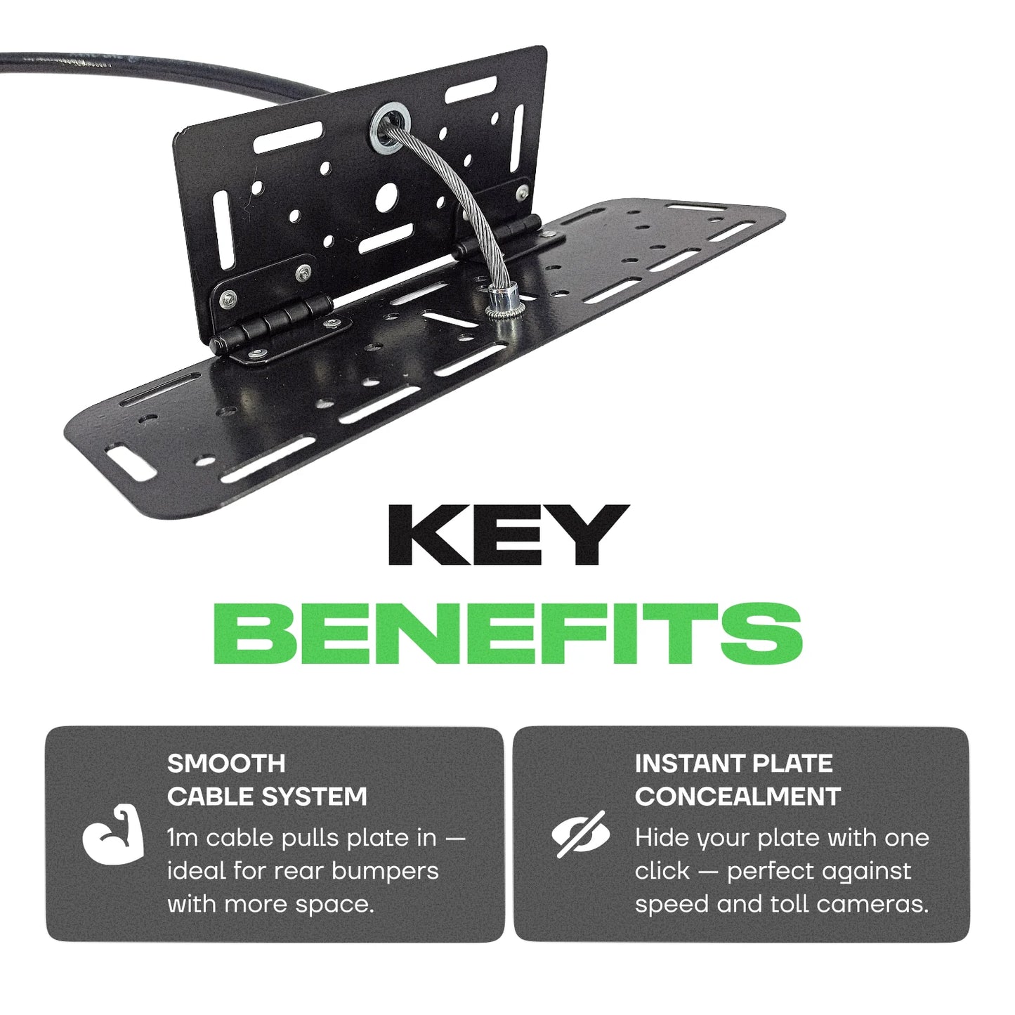 Alite Flipper Folding frame for rear license plate (on a cable)