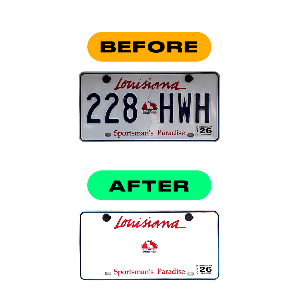 Alite Nanofilm for US (Louisiana) license plates - Symbol "E"