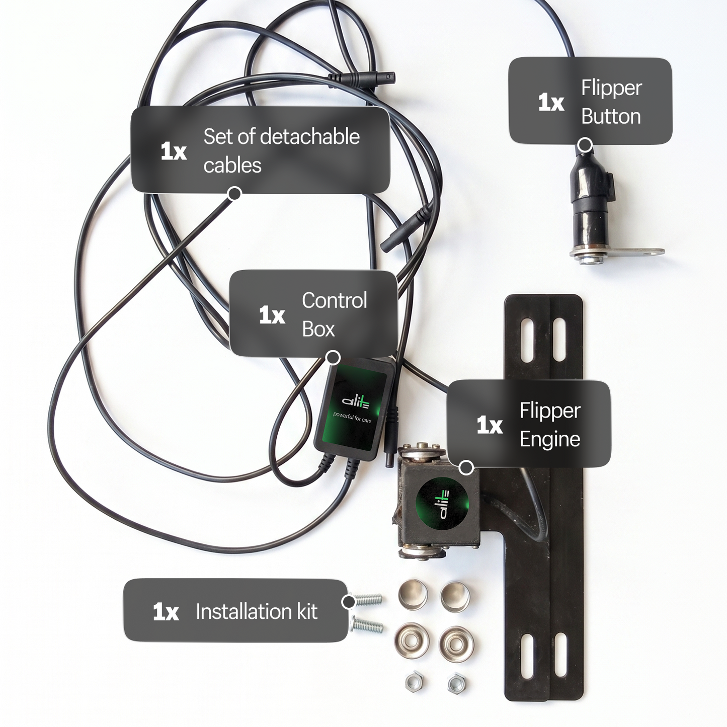 Alite Flipper Klapprahmen für hinteres Kennzeichen (an einem Kabel)