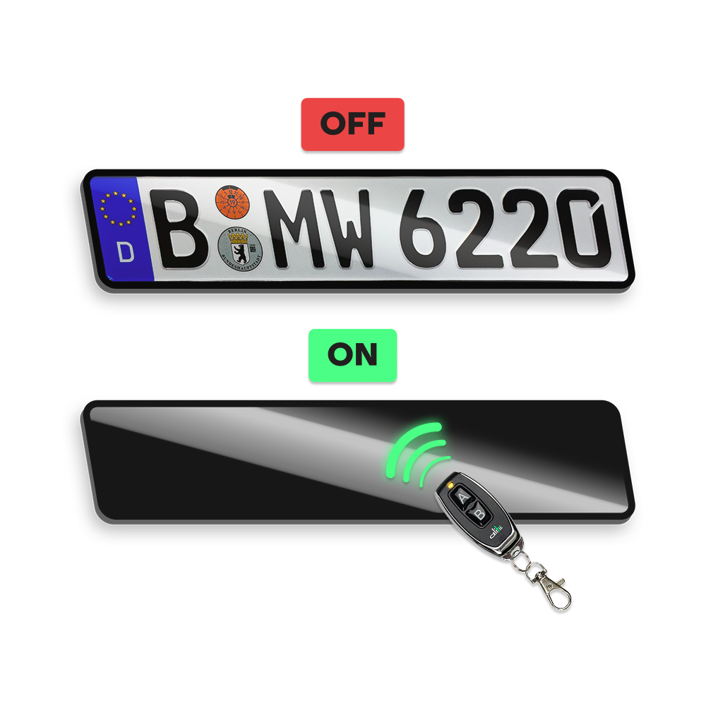 Alite Blackout License Plate Hider - Front and Rear kit (EU version) - Alite