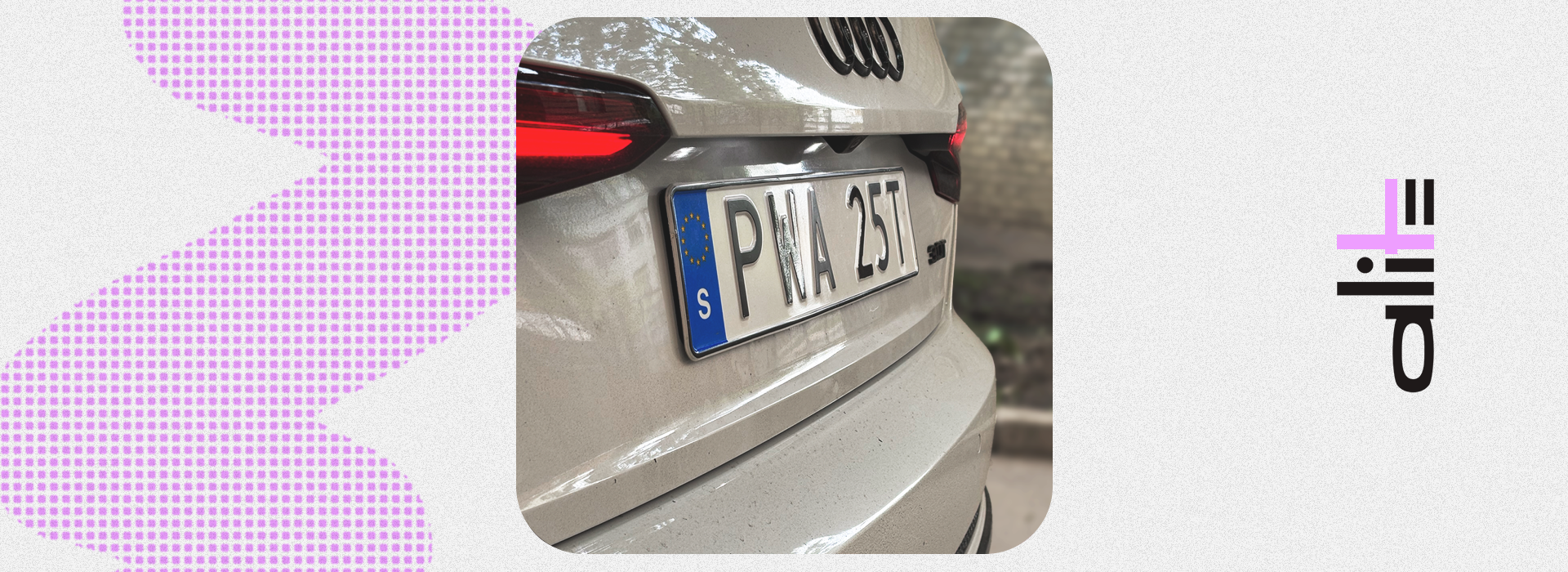 Plaque d'immatriculation sans cadre