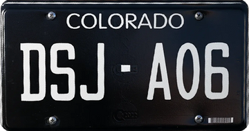 Colorado Black License Plate Stickers