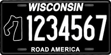 Wisconsin Black License Plate Stickers