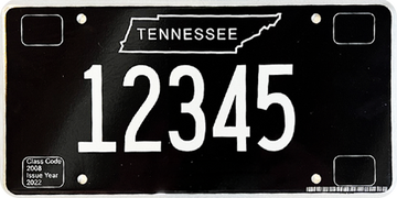 Tennessee Black License Plate Stickers