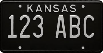 Kansas Black License Plate Stickers