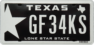 Texas Black License Plate Stickers