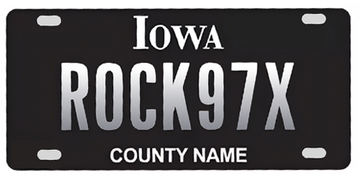 Iowa Black License Plate Stickers