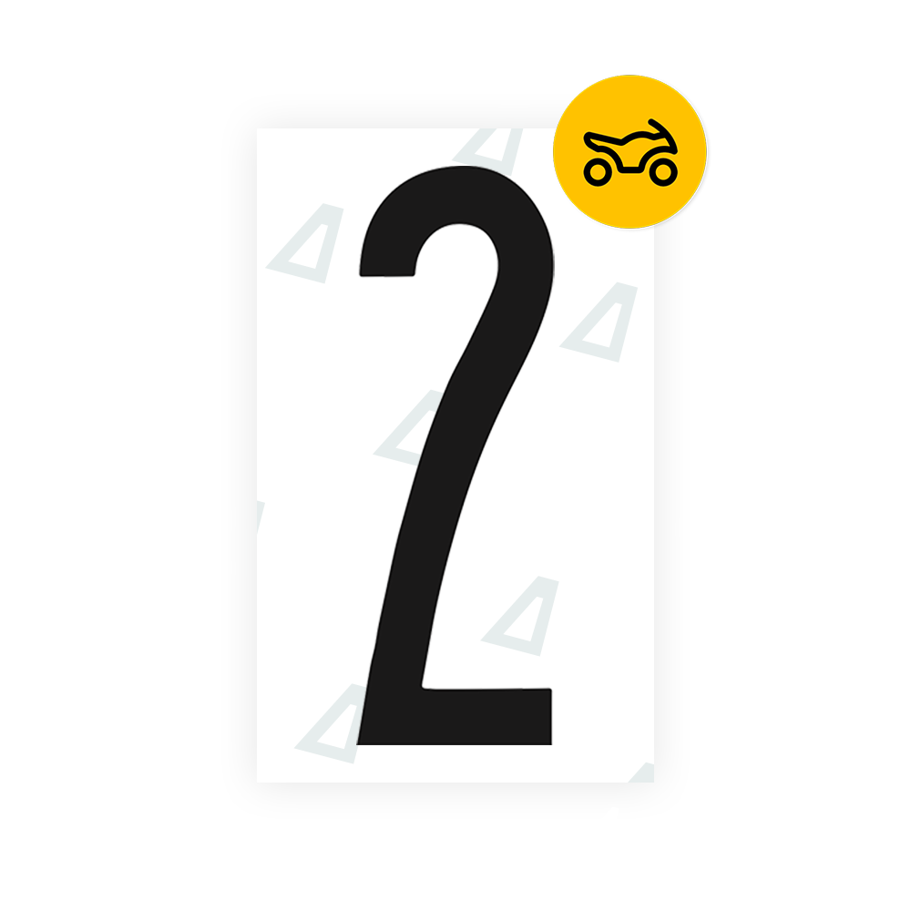 Alite Nanofilm for US (New York 2001) Moto license plates - Symbol "2" - Alite