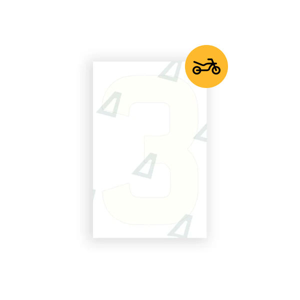 Alite Nanofilm for United Kingdom Moto license plates - Symbol "3" - Alite