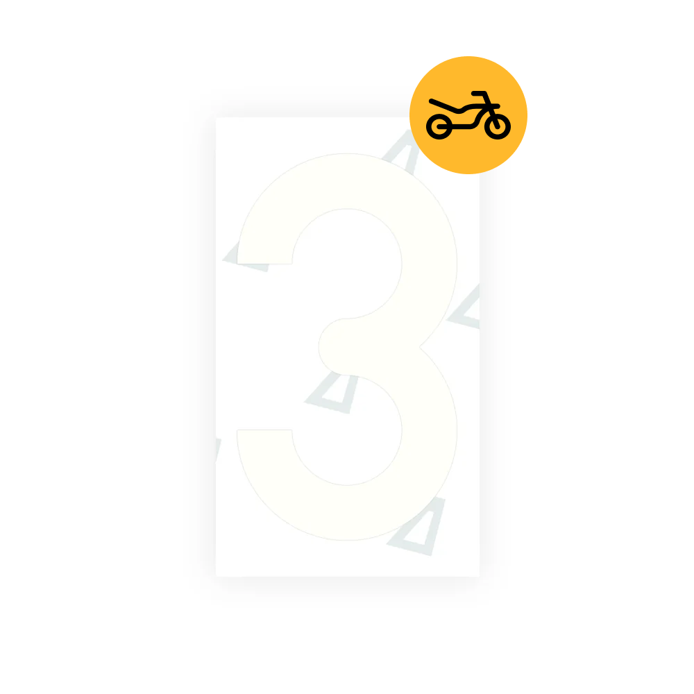 Alite Nanofilm for Greece moto license plates - Symbol "3" - Alite