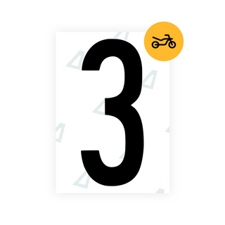 Alite Nanofilm for US (Georgia 2012 - Round) Moto license plates - Symbol "3" - Alite