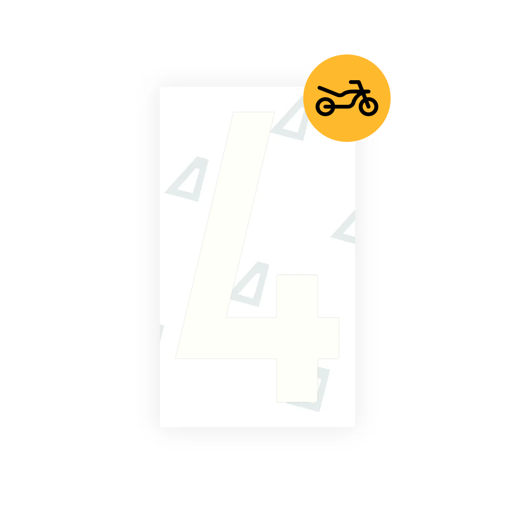 Alite Nanofilm for Greece moto license plates - Symbol "4" - Alite