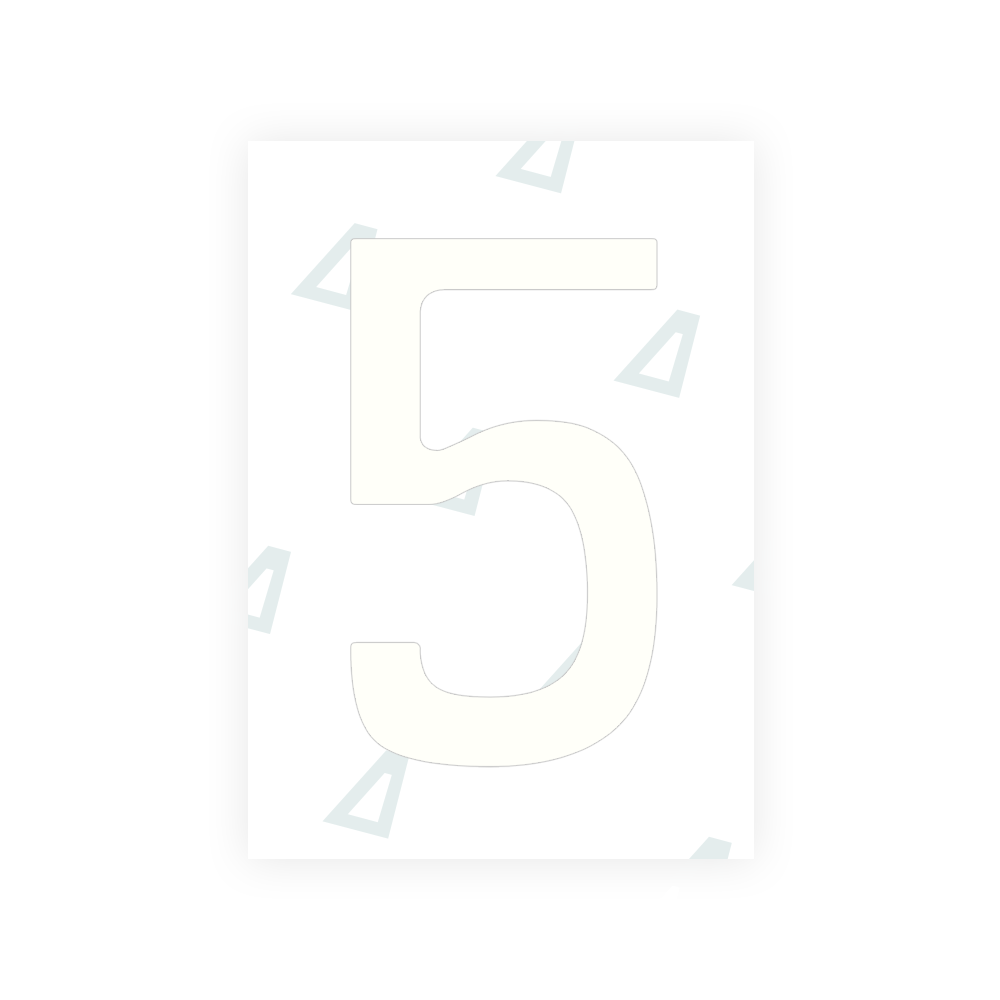 Alite Nanofilm for Chile 2014 license plates - Symbol "5" - Alite