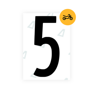 Alite Nanofilm for US (Georgia 2012 - Round) Moto license plates - Symbol "5" - Alite