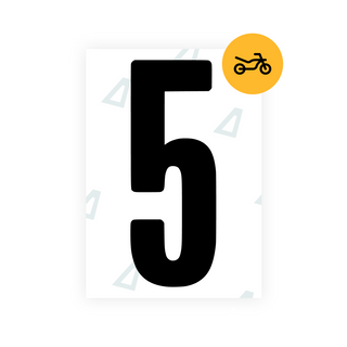 Alite Nanofilm for US (Georgia 2012 - Square) Moto license plates - Symbol "5" - Alite