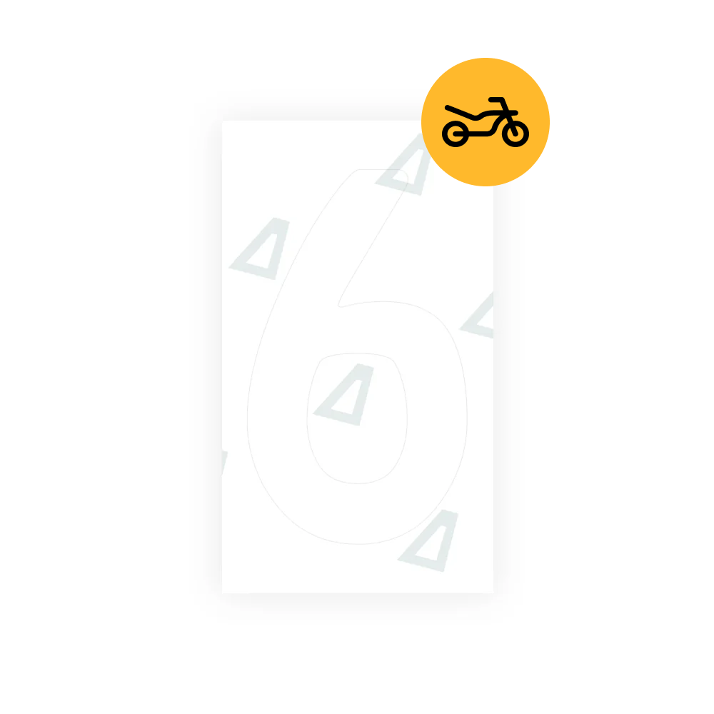 Alite Nanofilm for Cyprus moto license plates - Symbol "6" - Alite