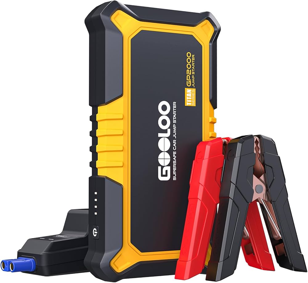 GOOLOO GP4000 Démarreur de voiture, 4000A Pic 12V Démarreur de batterie lithium portable pour tous les moteurs à essence et jusqu'à 10,0 l de moteur diesel