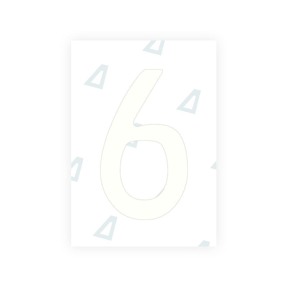 Alite Nanofilm for Chile 2014 license plates - Symbol "6" - Alite