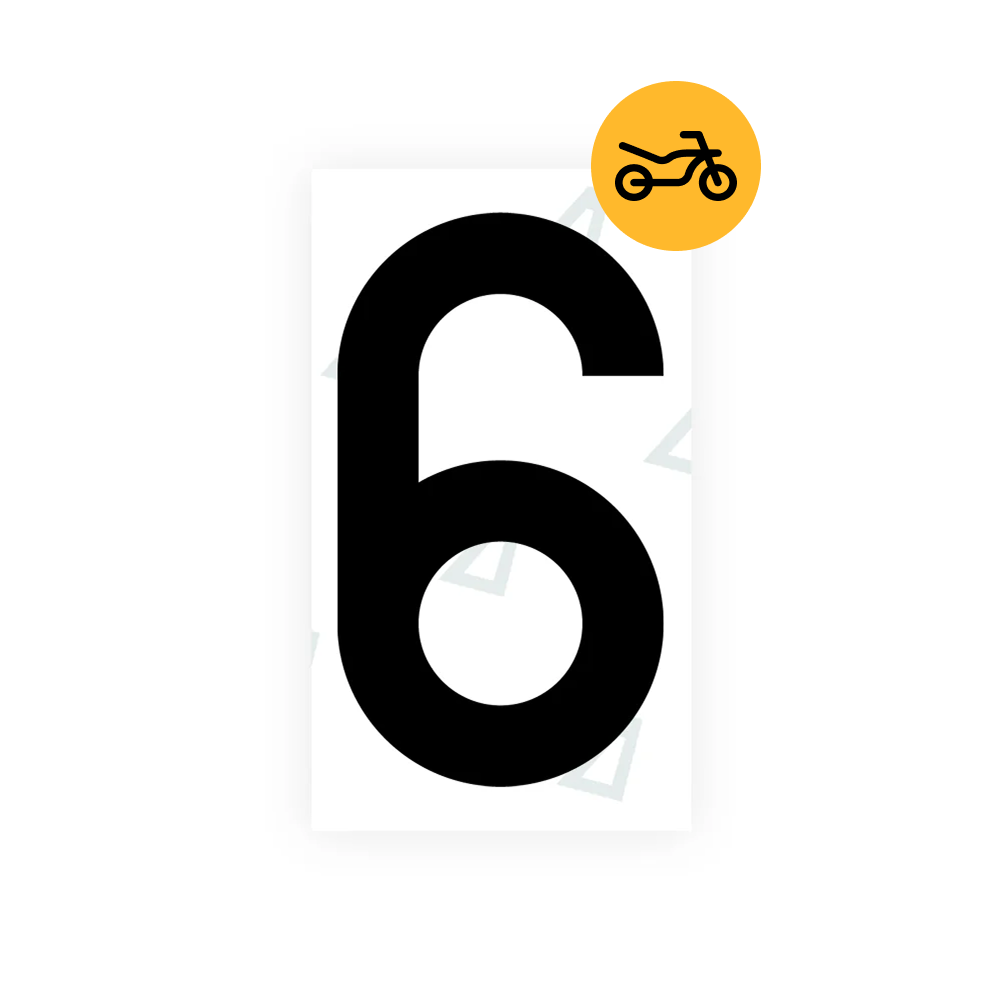 Alite Nanofilm for Greece moto license plates - Symbol "6" - Alite