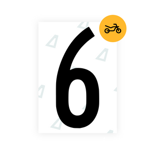 Alite Nanofilm for US (Georgia 2012 - Round) Moto license plates - Symbol "6" - Alite