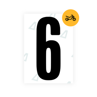 Alite Nanofilm for US (Georgia 2012 - Square) Moto license plates - Symbol "6" - Alite