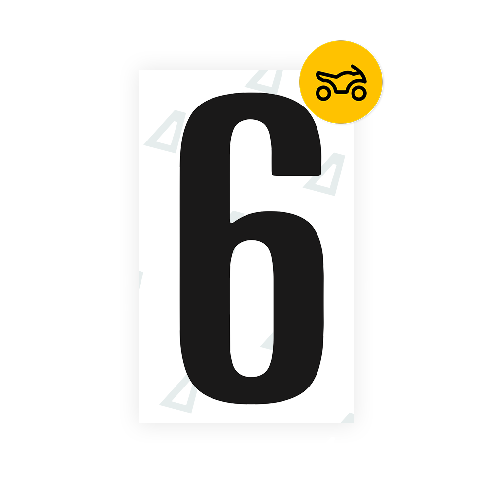 Alite Nanofilm for US (Texas) Moto license plates - Symbol "6" - Alite