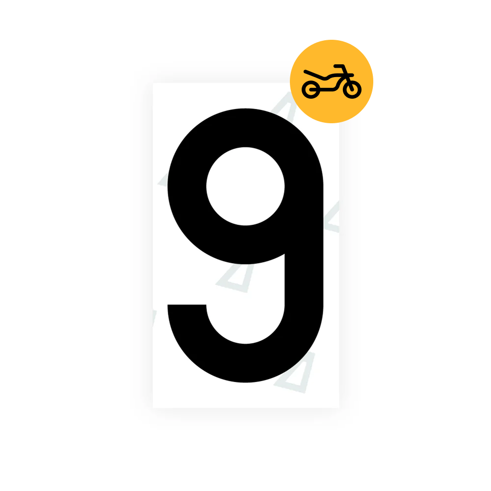Alite Nanofilm for Greece moto license plates - Symbol "9" - Alite