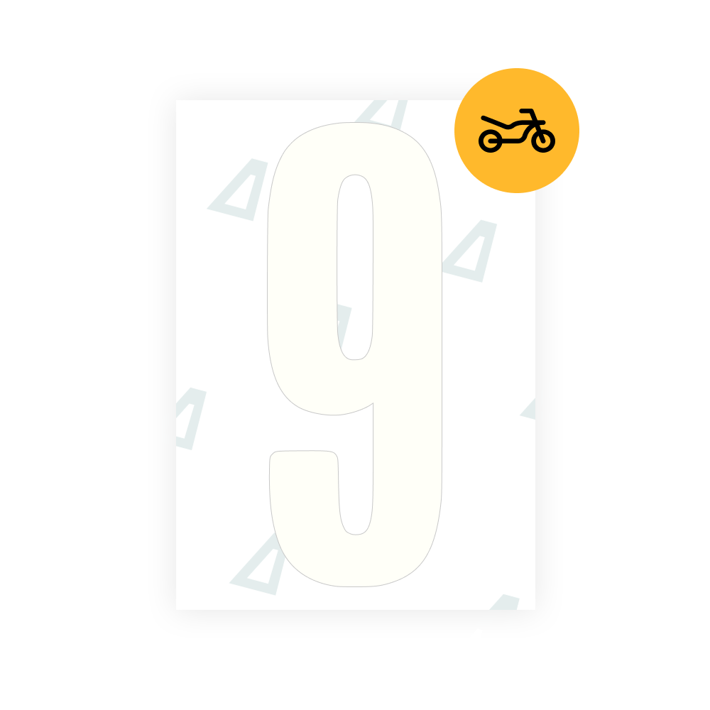 Alite Nanofilm for US (Georgia 2012 - Square) Moto license plates - Symbol "9" - Alite