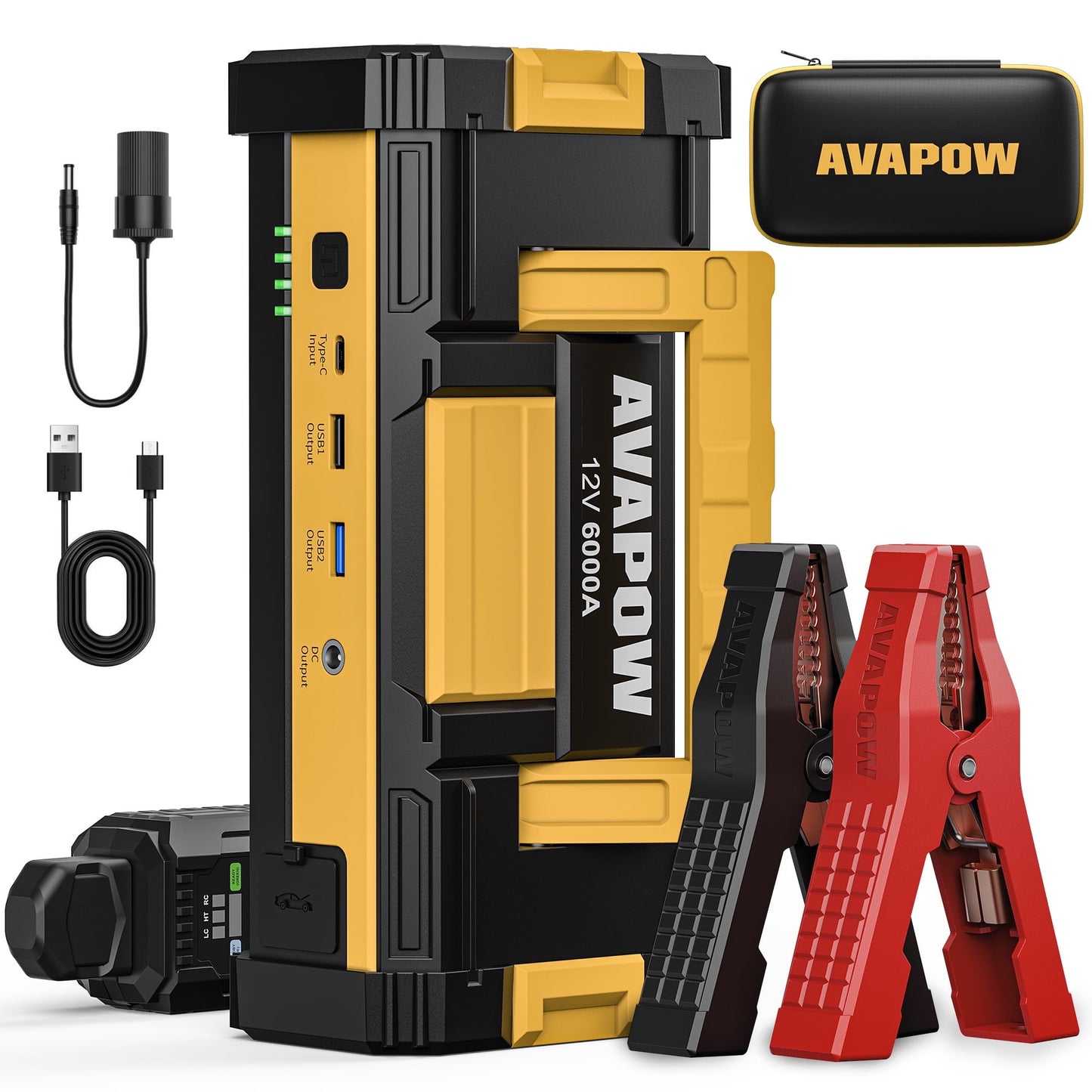 avapow 6000a Car Battery Jump Starter, Portable Car Jump Starter with Dual USB Quick Charge and DC Output