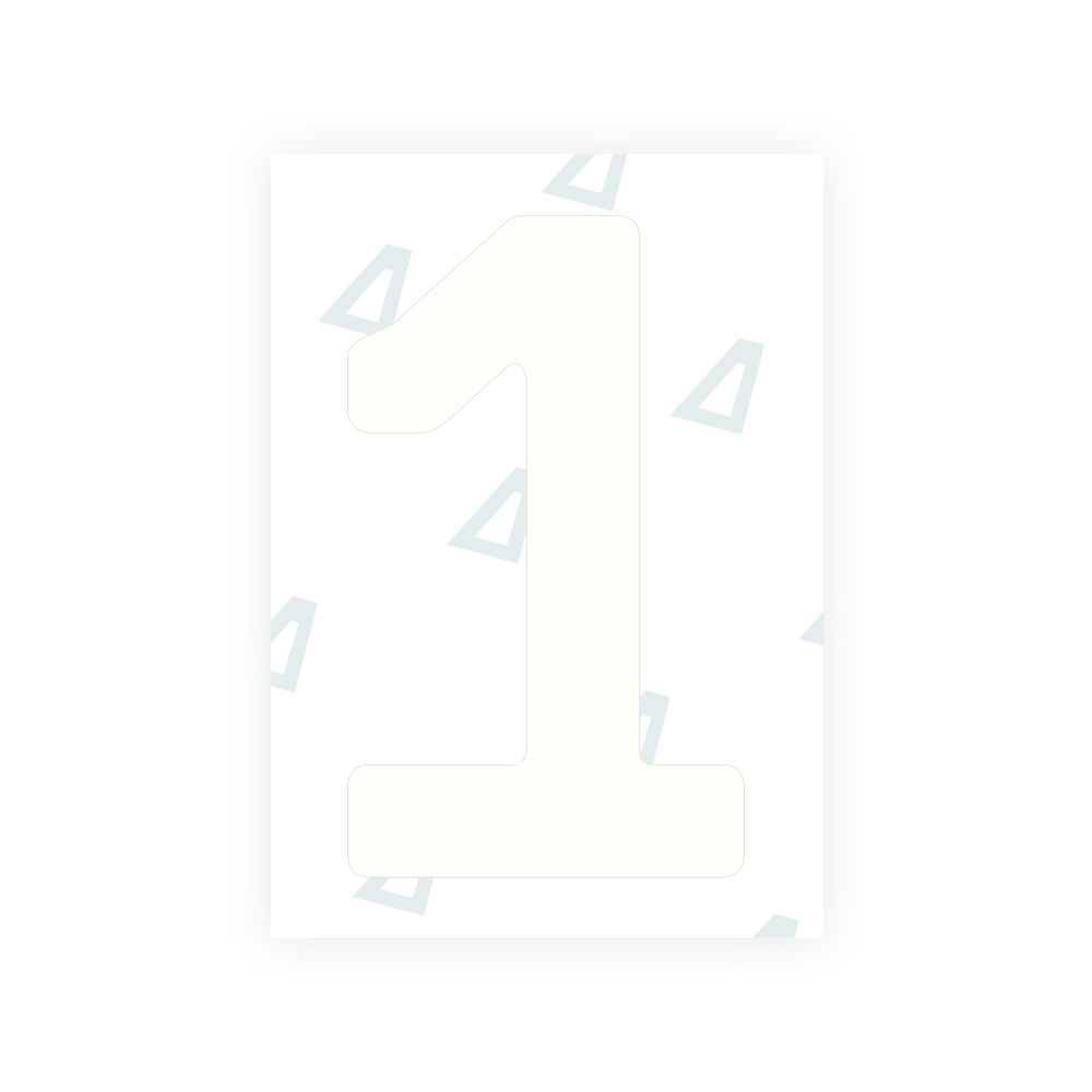 Alite Nanofilm for Abu Dhabi (Square) number plates - Symbol "1"