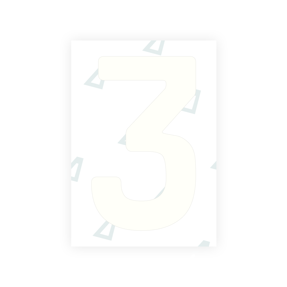 Alite Nanofilm for Abu Dhabi (Square) number plates - Symbol "3"