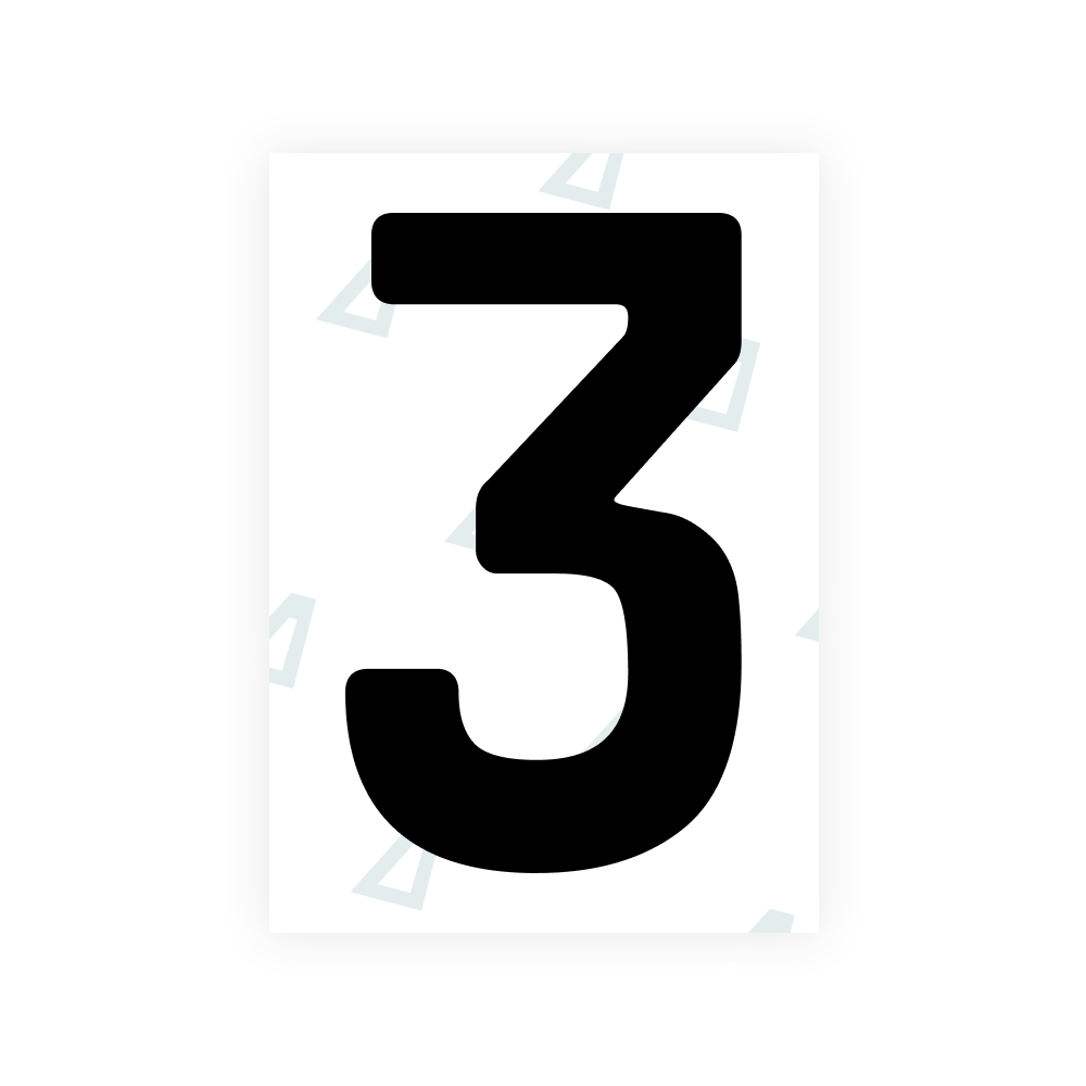 Alite Nanofilm for Abu Dhabi (Square) number plates - Symbol "3"