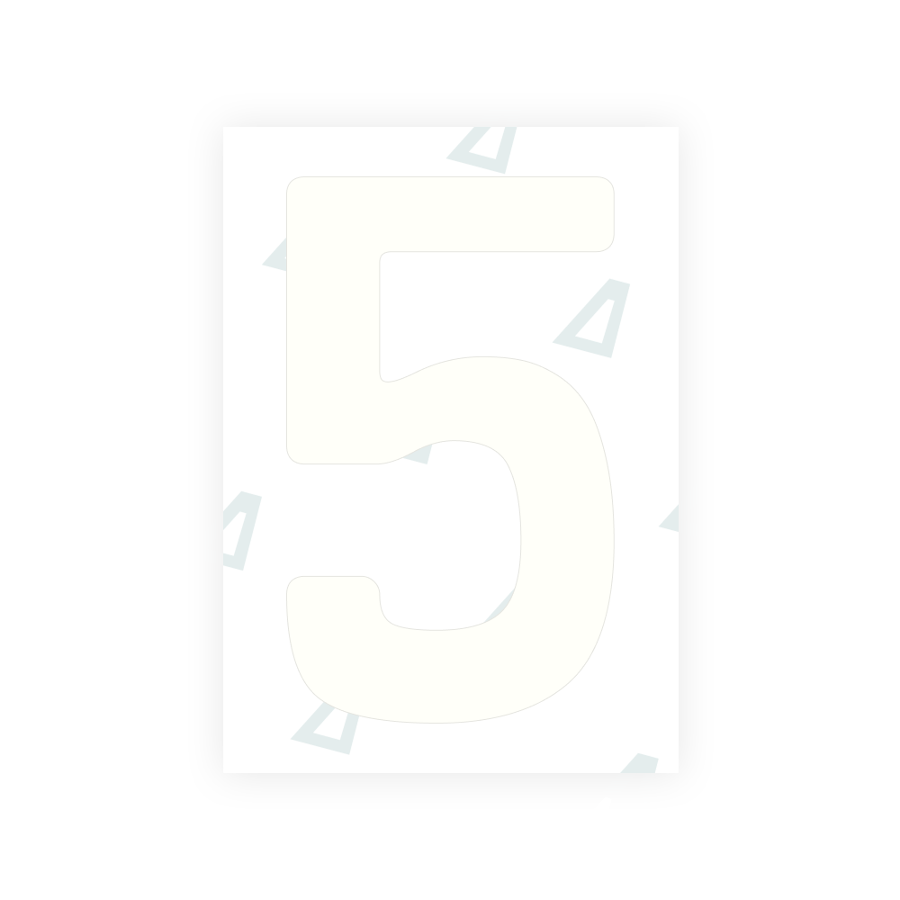 Alite Nanofilm for Abu Dhabi (Square) number plates - Symbol "5"