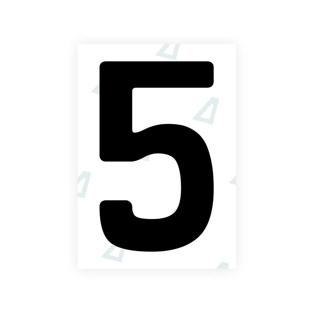 Alite Nanofilm for Abu Dhabi (Square) number plates - Symbol "5"