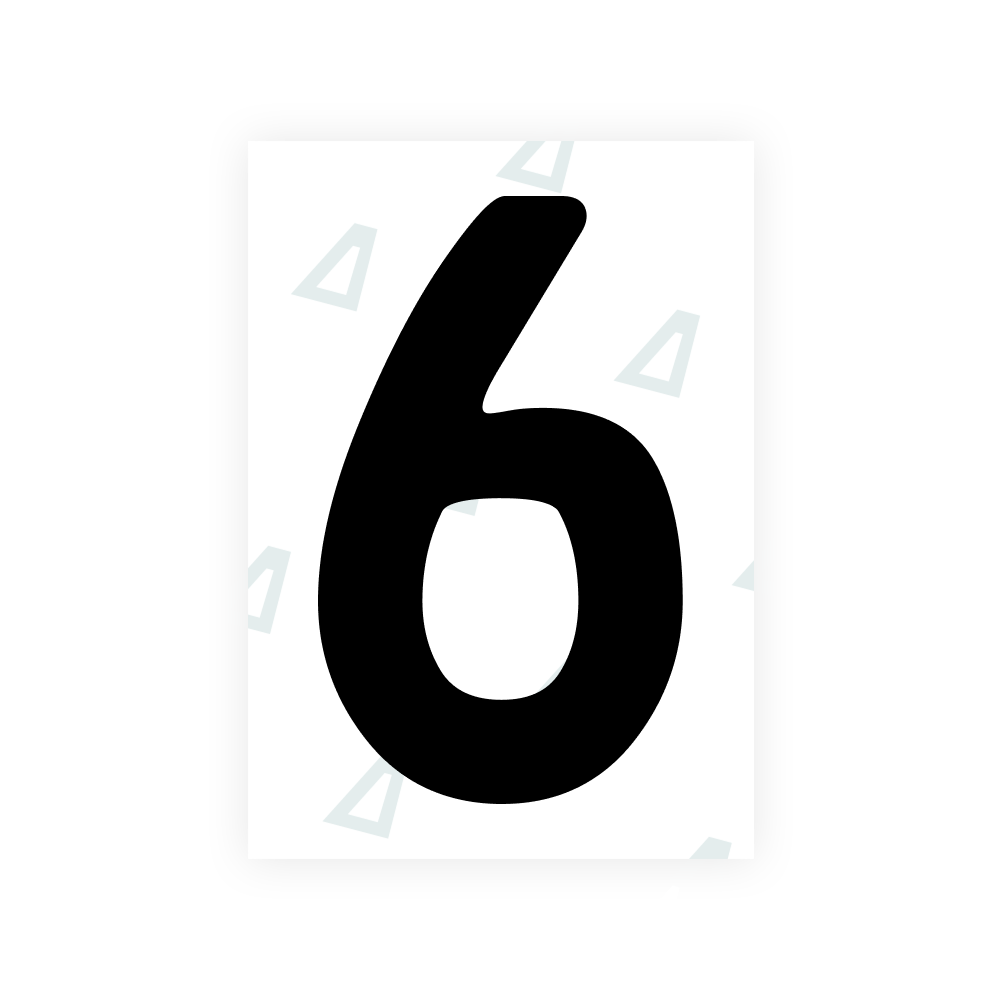 Alite Nanofilm for Abu Dhabi (Square) number plates - Symbol "6"