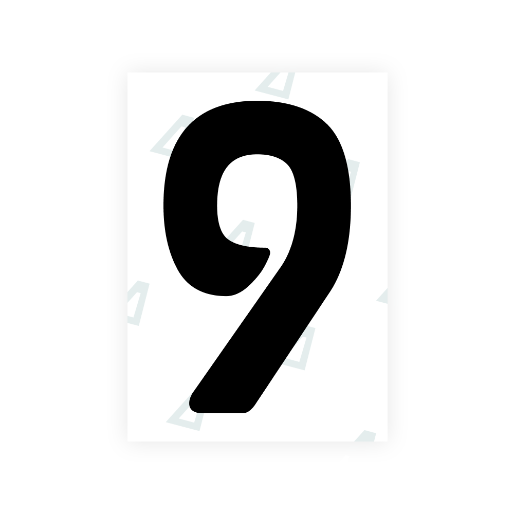 Alite Nanofilm for Abu Dhabi (Square) number plates - Symbol "9"