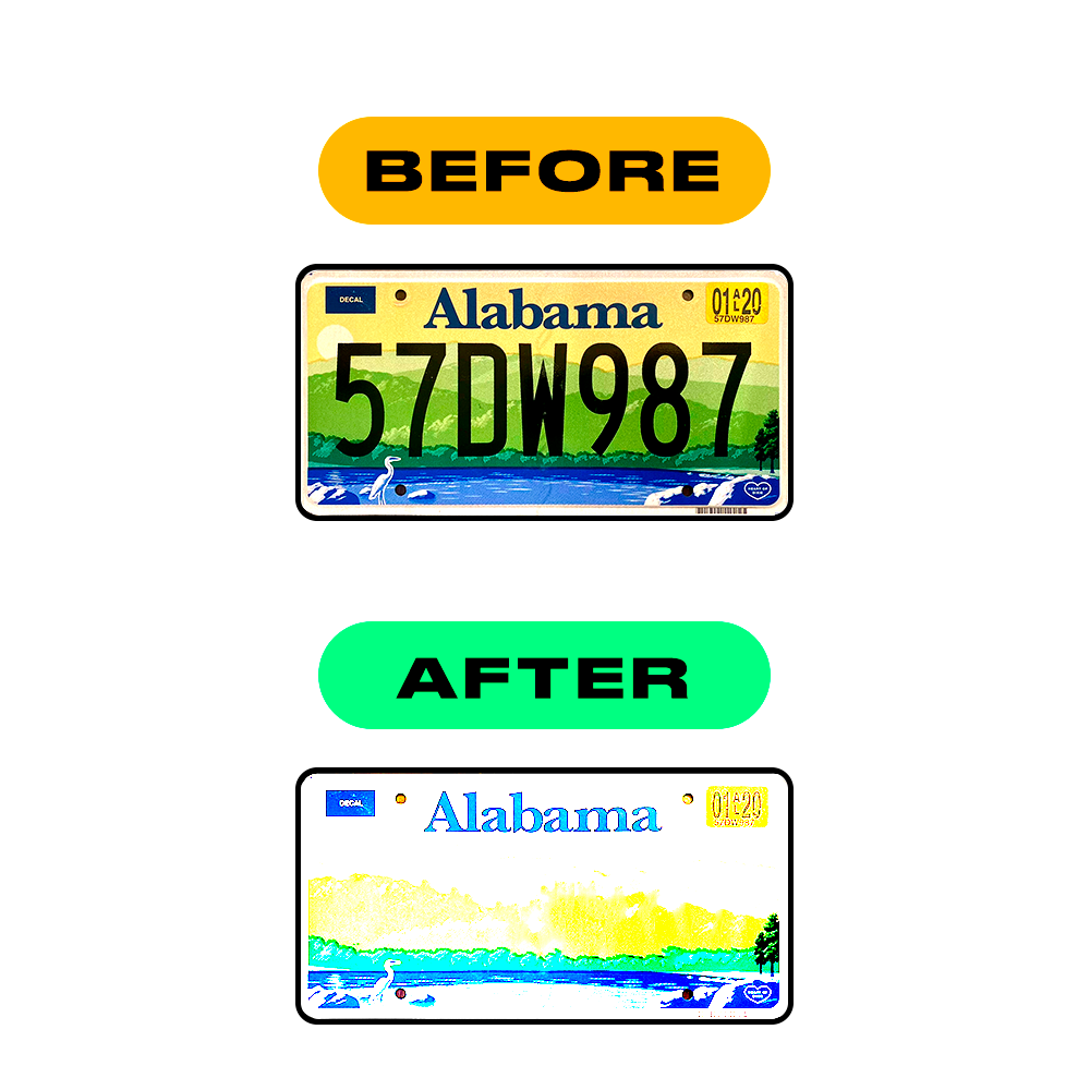 Alite Nanofilm for US (Alabama) license plates - Symbol "Z" - Alite