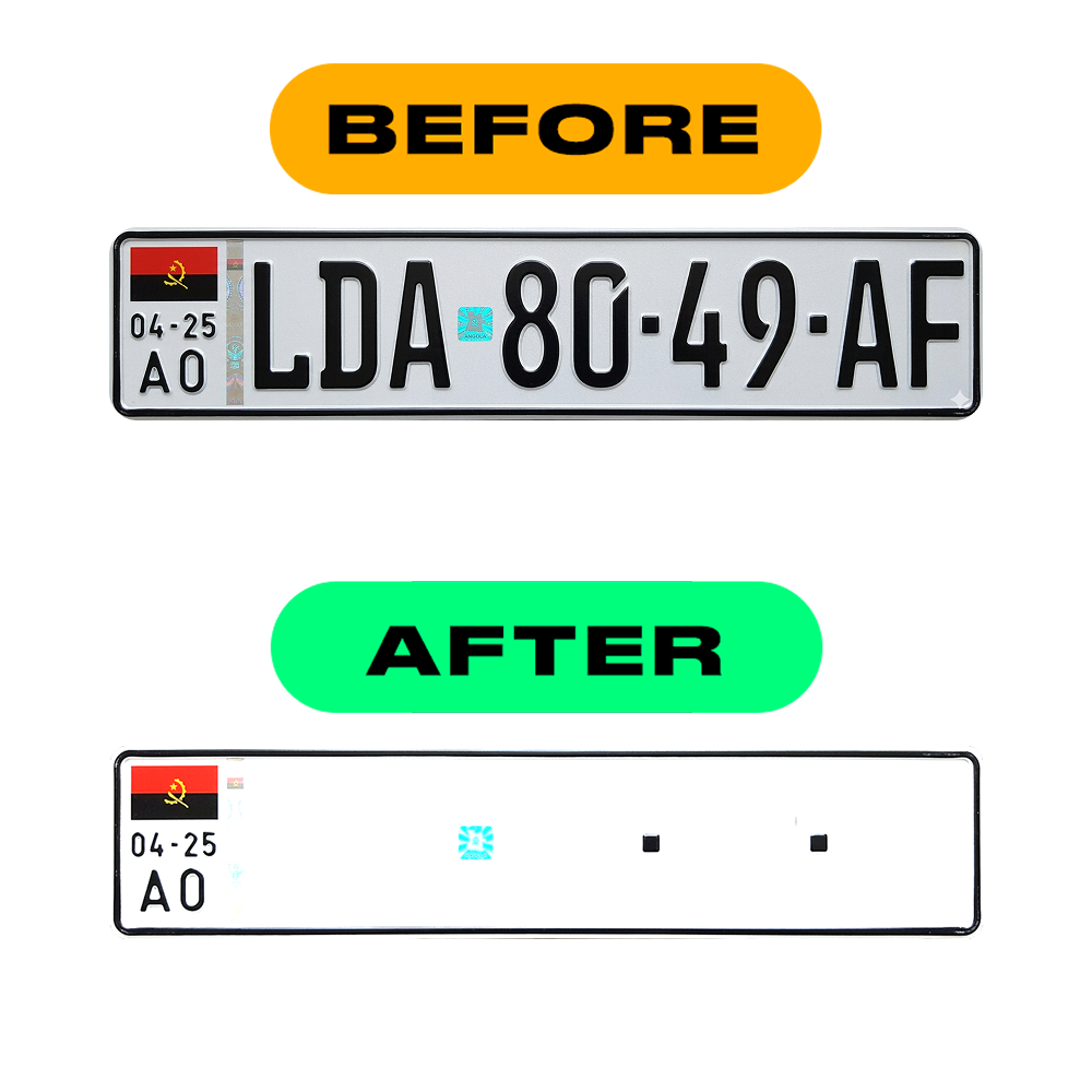 Alite Nanofilm for Angola license plates - Symbol "B"